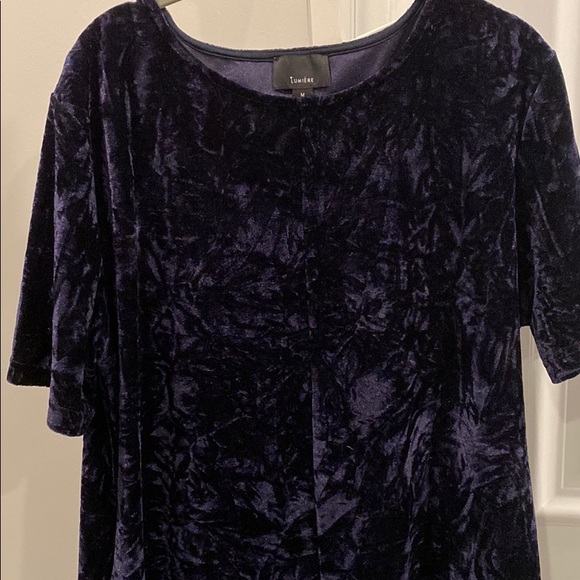 Velvet Navy shift dress - Picture 2 of 4